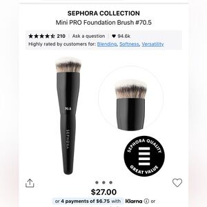 Sephora Black and Silver Makeup Brush